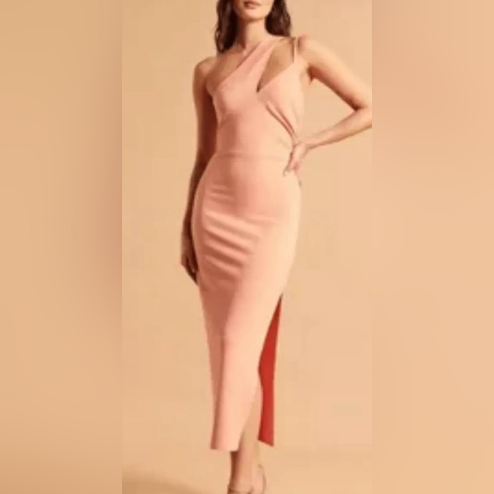 NWT Abercrombie & Fitch Asymmetric Ruched Maxi Dress
